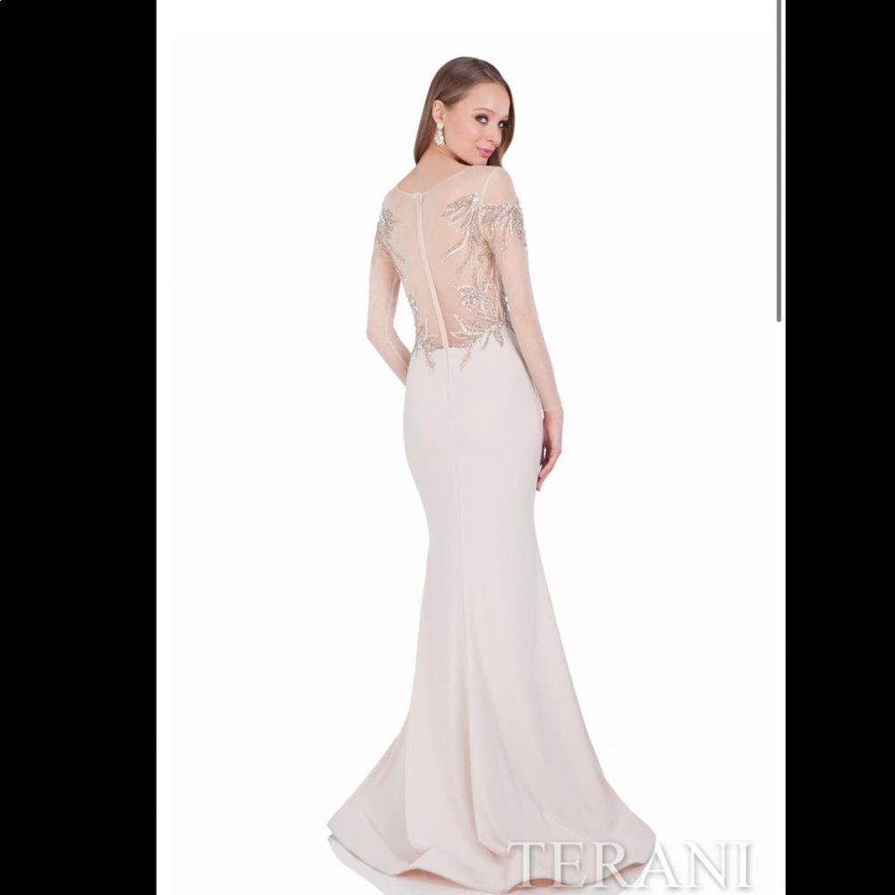 Terani Couture Trumpet dress w/crystal embroidery